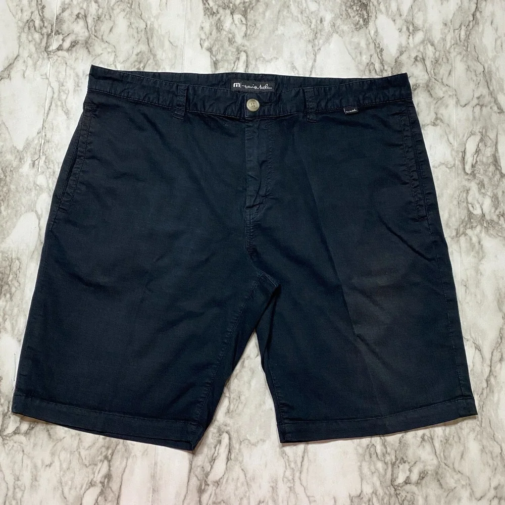 Travis Mathew Mens Shorts Size 38‎ Black Flat Front Golf Adult Pockets